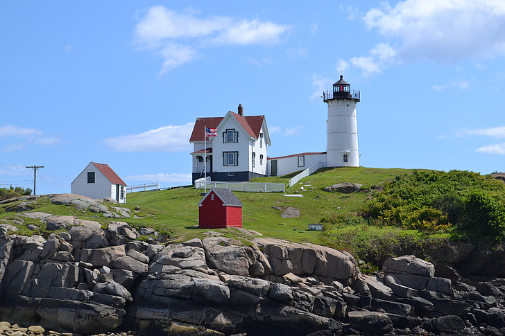 Lighthouse, kystlinje, Beacon, vartegn, sten, klipper, lys