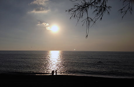 taiwan, pingtung, kenting, beach, sunset, sea, silhouette