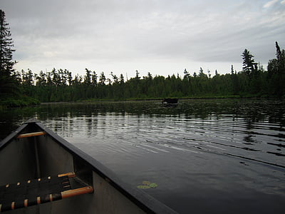 canoa, Lago, calma, Nord, BWCA, Campeggio, pesca