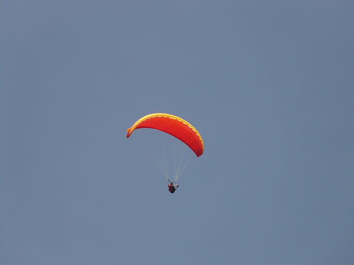 paraglider, paragliding, sky, fly, air, airy