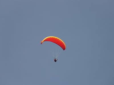 Paraglider, parasparniais, dangus, skristi, oro, erdvus