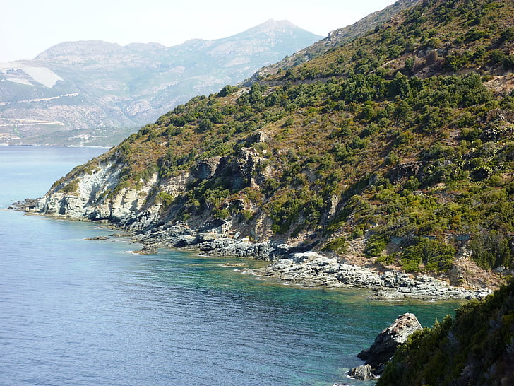 Corsica, Sahil, sahil yolu, Fransa, Lee st, Deniz