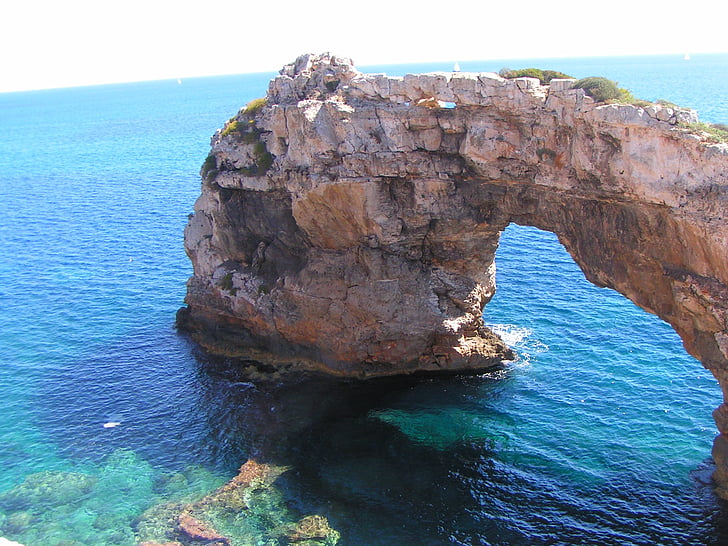 sea, rock, coast, mallorca, island, water, steinig
