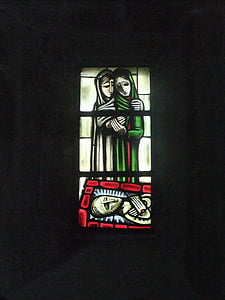 ventana de iglesia, Viernes Santo, de luto, Jesús, pasión, sufrimiento, muerte