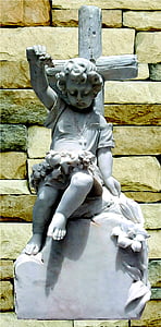 statue de, ange, enfant