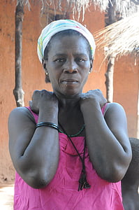 mujer, África, origen étnico, aldea, tribu, Guinea, Bissau