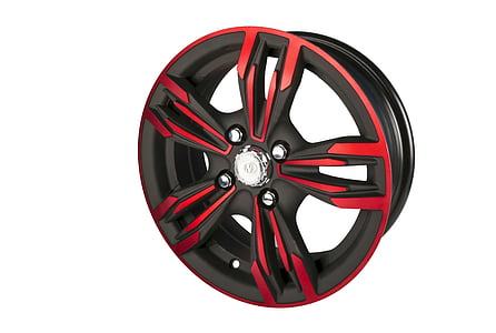 alloy, alloy rim, car, mag wheels, red and black, round, sports rim