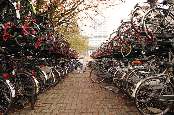 kolo, zbirališče, Nizozemska, dva kolesna vozila, kolo