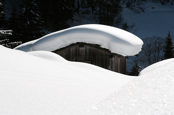 tenda, neve, paisagem, Zillertal, Inverno, Nevado, clima de inverno