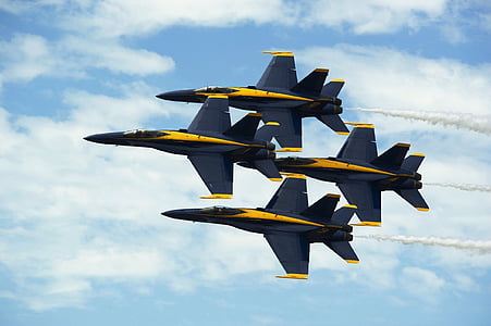 Голубые ангелы, самолеты, рейс, Демонстрация эскадрильи, военно-морской флот, США, производительность
