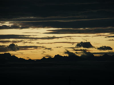 nube, país de las maravillas, tinta, el paisaje, puesta de sol