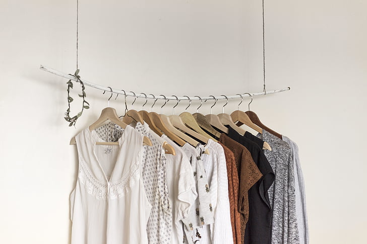 dress, clothing, hanger, steel, laundry, room, hanging