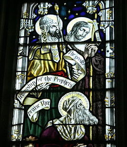 cerkev svetega Mihaela, VITRAŽ okno, Sittingbourne, St michael sittingbourne, cerkev, preroki, vere