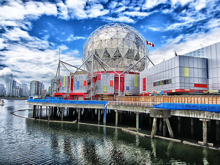 Vancouver, Canada, clădiri, orizontul, lume de spaţiu Canada, cer, nori