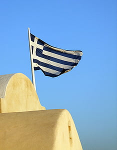 vlag, blauw, wit, Griekenland, flutter, klap