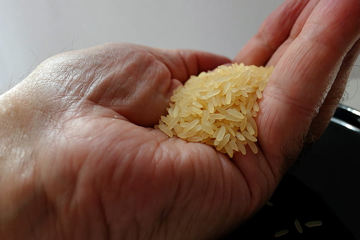 riisi, Peotäis riisi, riisi nõu, Aasia, toidu, riisi plaat, süüa