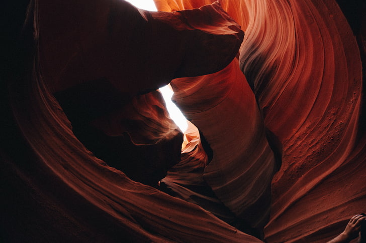 red, antelope, canyon, landscape, rock, hill, nature
