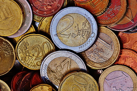 pengar, mynt, euro, valuta, specie, lösa förändring, eurocent
