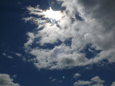 облаците, небе, природата, летни облаци, синьо, Слънчев лъч, облаци форма