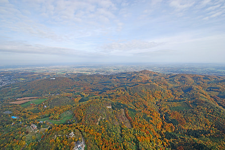 Siebengebirge, rocher du Dragon, vue d’oiseau, Forest, nature, scenics, montagne