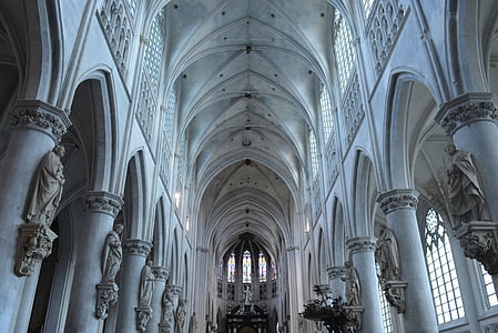kirkko, holvit, usko, uskonto, arkkitehtuuri, Mechelen
