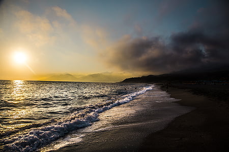 strandzee, Sunset, rannikul, Ocean, vaht, loodus, õhu