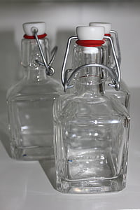 vidrio, botellas, rojo, botella, vidrio - material