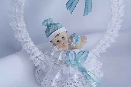 cintas, bebe, ducha de bebé, tela, miniatura, regalo, tela del cordón