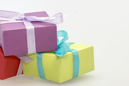 cadeaux, Paquets, faites, boucle, boucle de paquet, Christmas, décoration de Noël