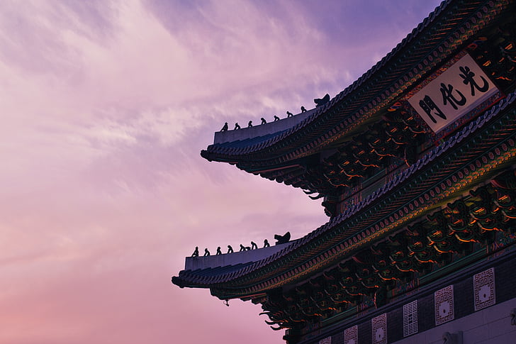 bâtiment, pagode, architecture, toit, asiatique, extérieur, décor