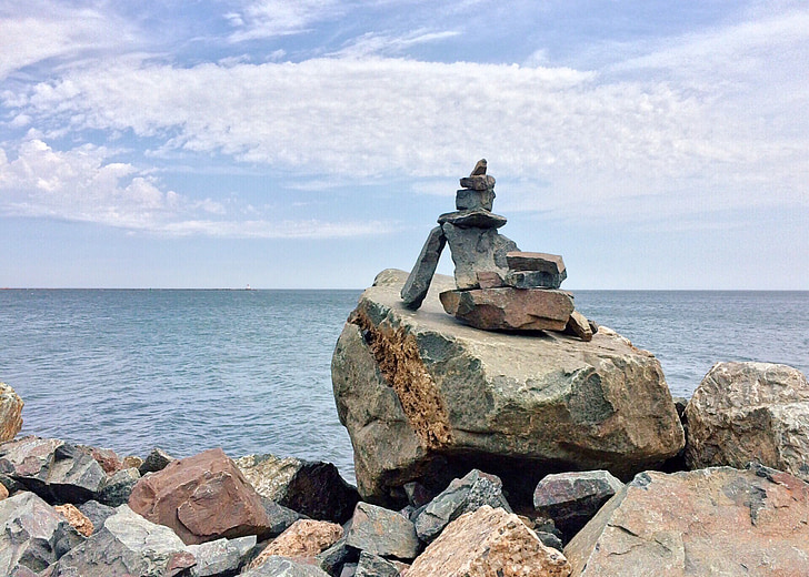с накоплением, камни, рок, баланс, Природа, берег