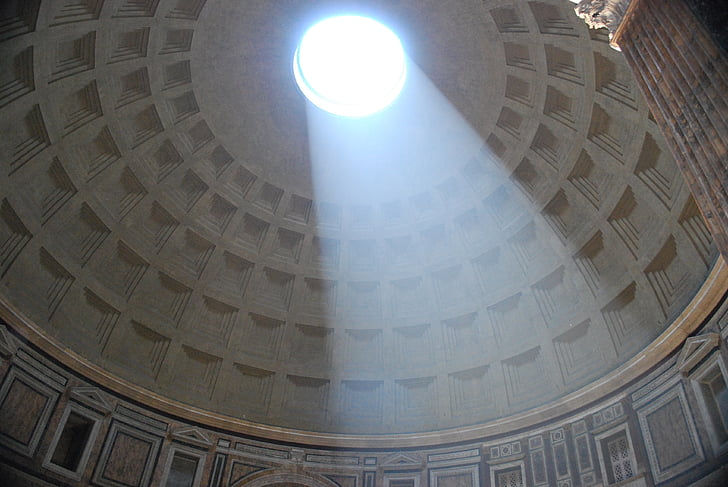 Panteon, kupola, Rim, Povijest, pukotine u beton, svjetlo, ljepota