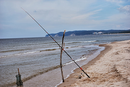 杆, 海, 海滩, 沙子, międzyzdroje, 波罗地海, 自然
