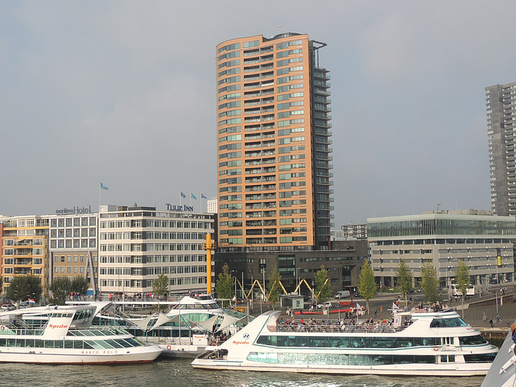 Rotterdam, stad, weergave, stedelijke, brug