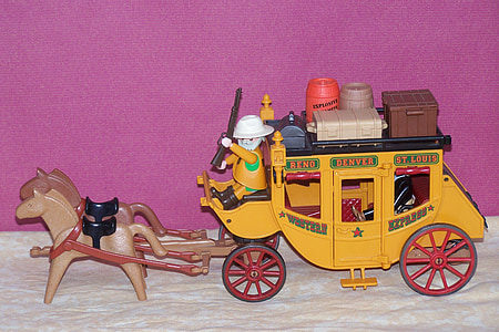 playmobil, western, usa, america, stagecoach, toys, children