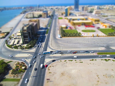 città, Automobili, strade, veicoli, edifici, colorato, in miniatura