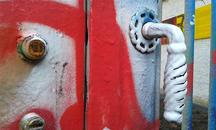 Graffiti, puerta, mango