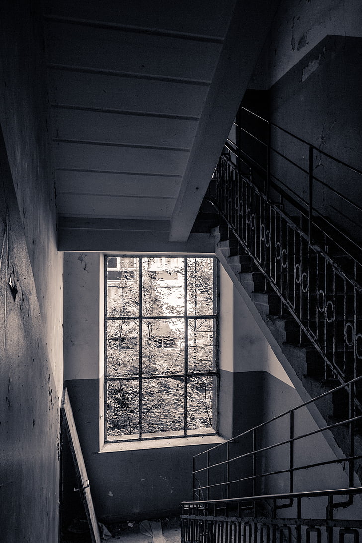 escaliers, escalier, architecture, ancien bâtiment, vieux, Historiquement, congé
