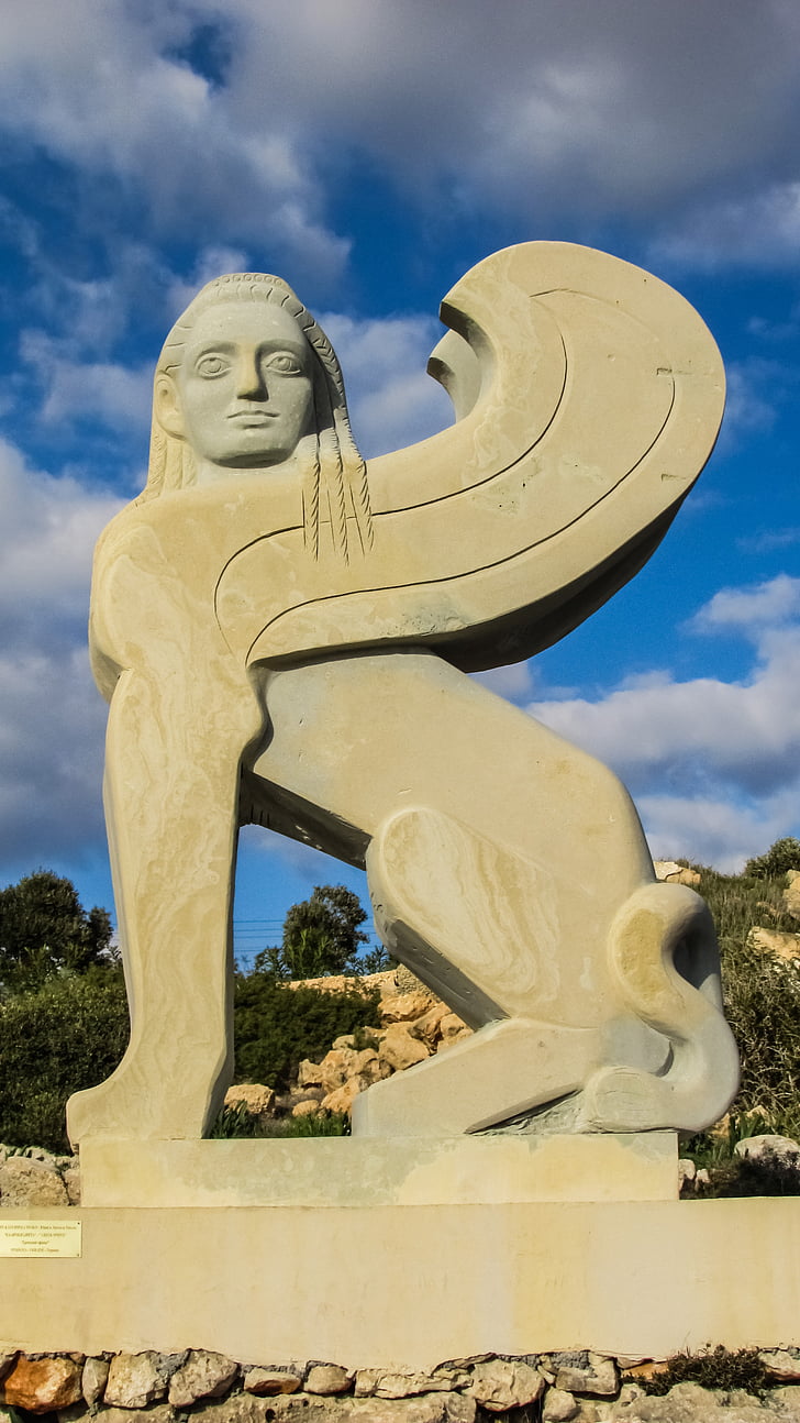 Cyprus, Ayia napa, beeldenpark, Sphinx, standbeeld, beeldhouwkunst