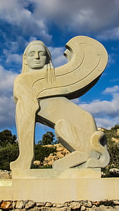 cyprus, ayia napa, sculpture park, sphinx, statue, sculpture