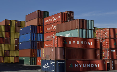 kontener, ładunek, transportu, logistyczne, pojemnik port, terminal kontenerowy, Port w Norymberdze