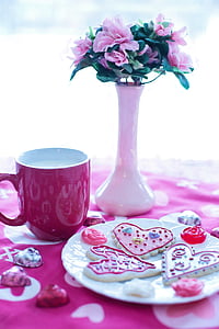 Valentin-nap, Valentin cookie-k, Holiday, szerelem, ünnepe, szív, rózsaszín