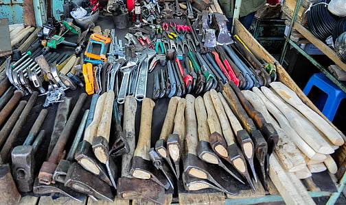 Axt, Markt, Werkzeuge, Klinge, Waffe, zu verkaufen, offener Markt