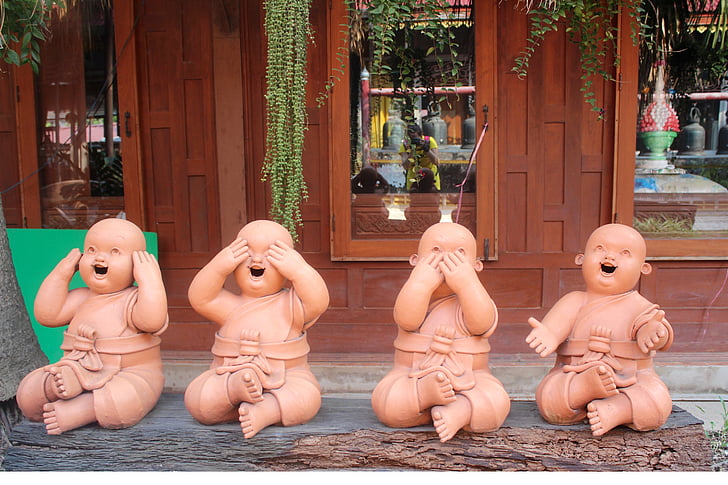 barn, Buddha, dekorasjon, figur, barn, leker, bemahlung