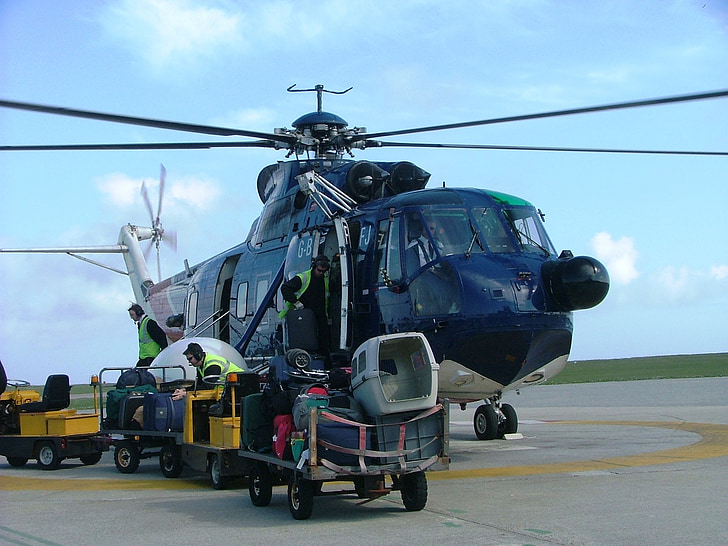 helikopter, Scillyöarna, Scilly, södra, väst, Storbritannien, Cornwall