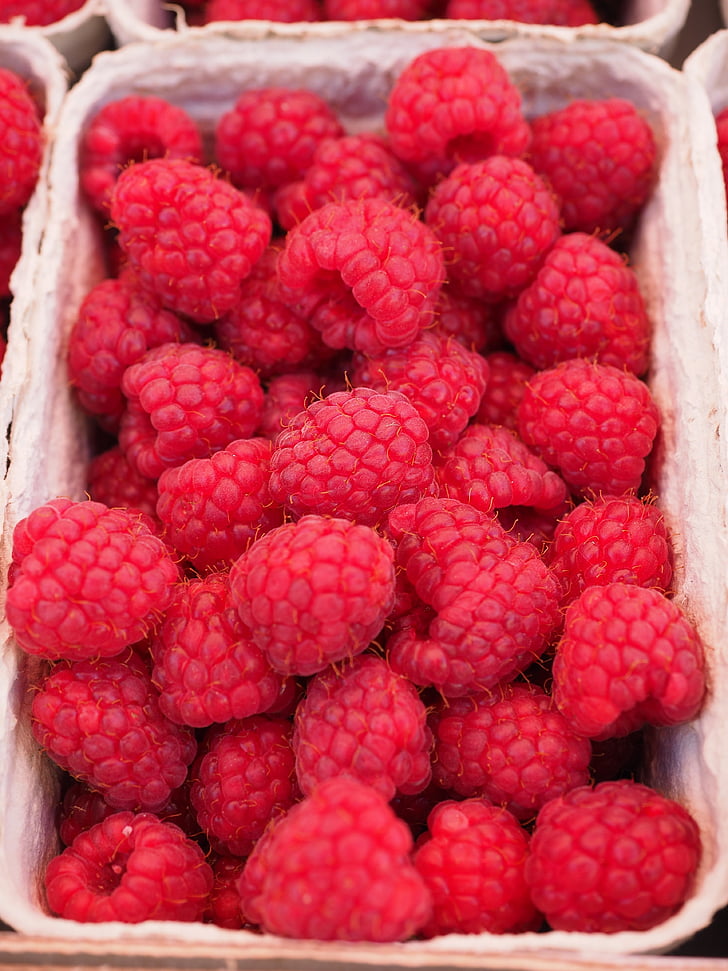Berry, lezat, buah, buah-buahan, sehat, Raspberry, merah
