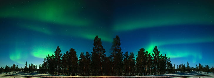Aurora, Финландия, Финландска Лапландия, Инари, Suomi, Полярния кръг, Лапландия