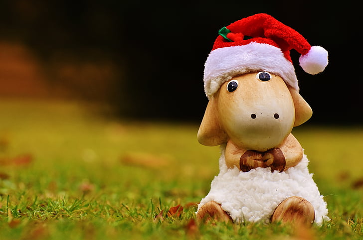 Коледа, овце, Деко, Дядо Коледа шапка, керамични, Сладък, фигура