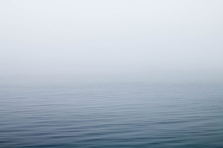 nebuloso, Lago, névoa, oceano, mar, tranquilo, água