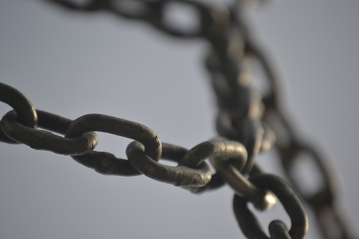 Cadena, metall, ferro, enllaços de la cadena